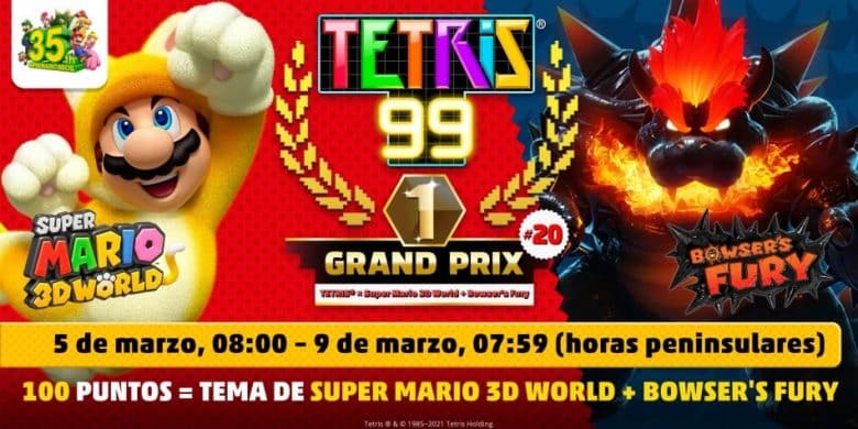 Tetris 99 Grand Prix Super Mario 3D World + Bowser's Fury